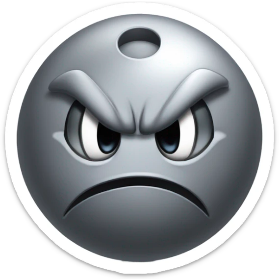 Metal cute mad Kirby bubble Gray ball driving on car wheels with mad eyebrows game sticker