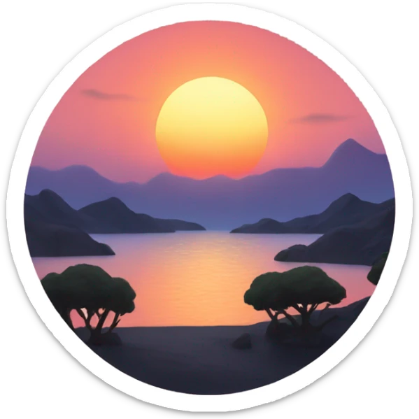 sunset sticker
