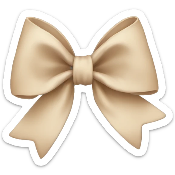 Beige bow sticker