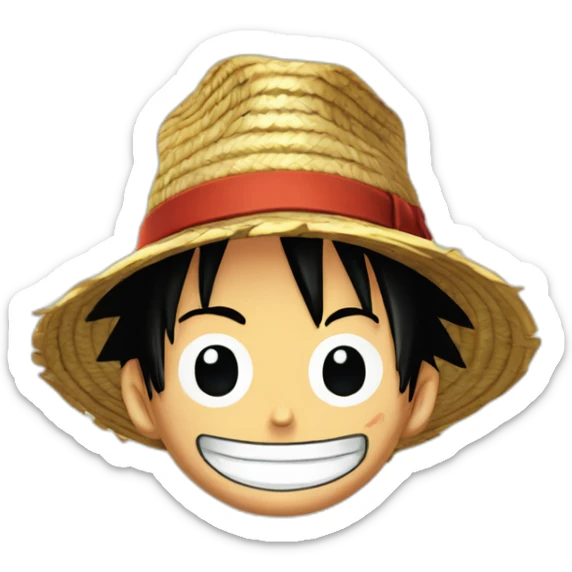 Luffy avec cicatrice sur le ventre, et sous l’œil, et son chapeau de paille One piece sticker