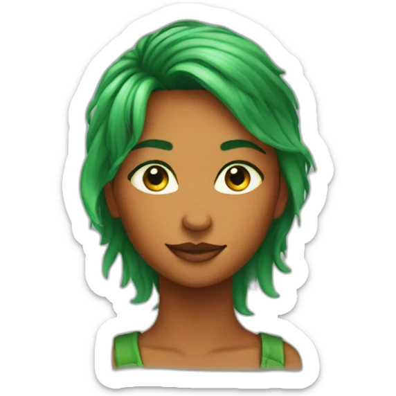 lakshart-nia-with-green-eyes-and-orange-hair sticker