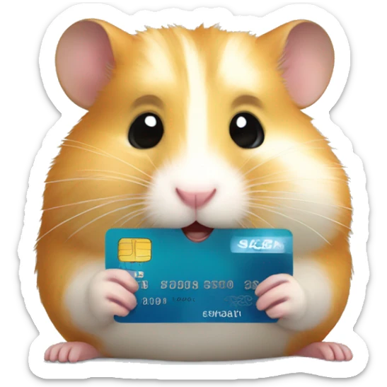 hamster with credit card sticker