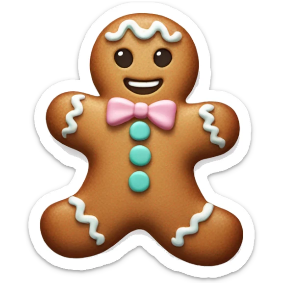 Pastel gingerbread man sticker