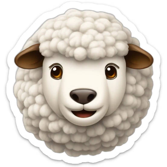 Mouton personnifiée avec deux boules de laine sur la tête sticker