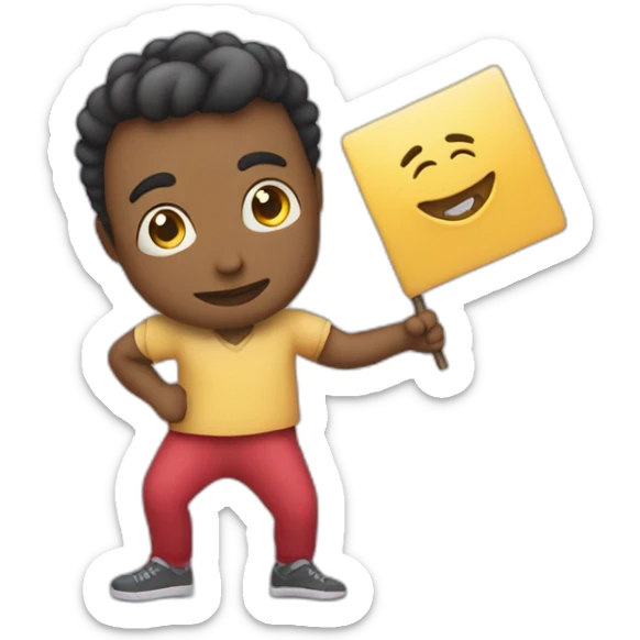 Person holding a sign saying will you go to the dance with me sticker