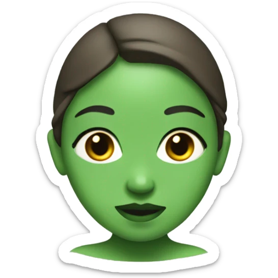Pregnant woman all in green from the side with green skin tone and eyes  sticker