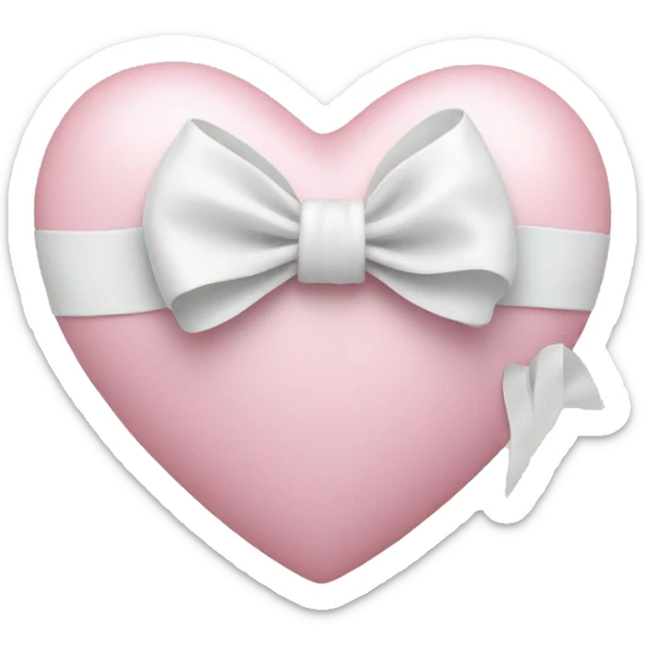 Pastel pink heart with white bow sticker