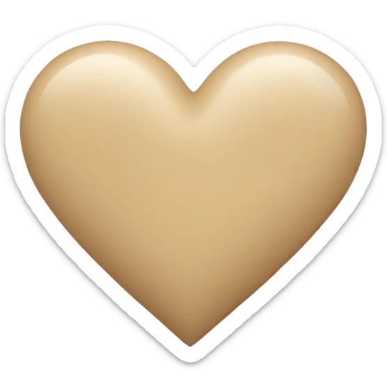 beige heart sticker