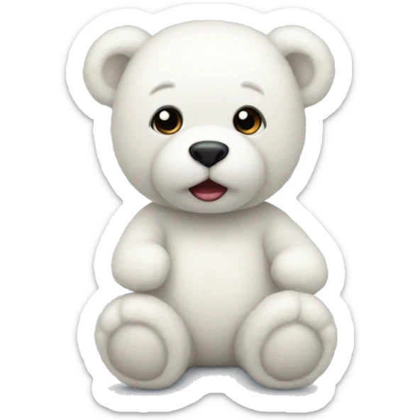White teddy  sticker