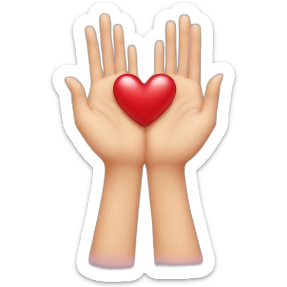 heart with hands sticker