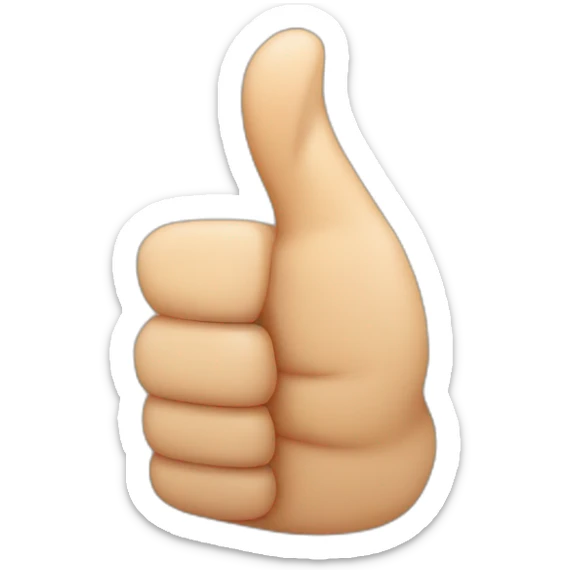 Thumbs up but the top of the thumb is bent at a 90 degree angle sticker