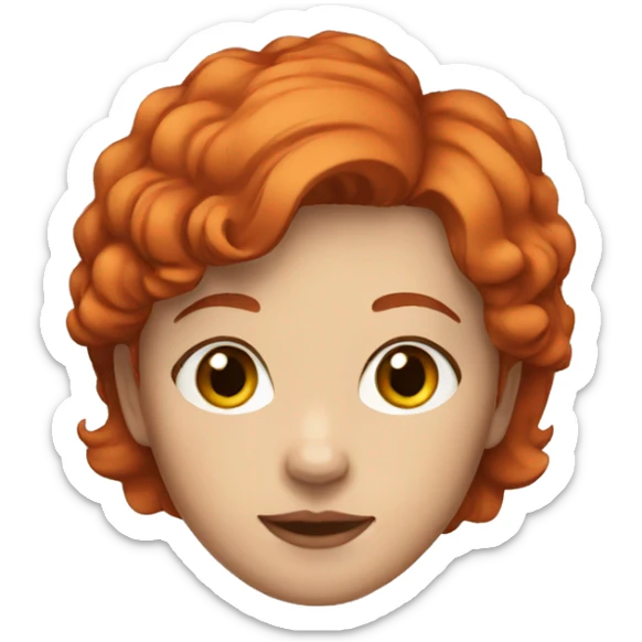red-haired girl with short hair  sticker