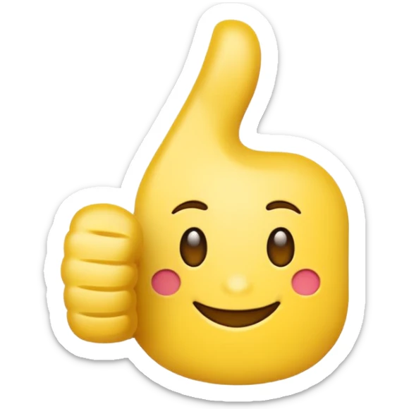 the emoji thumbs up's outline traced with an emoji thumbs up sticker