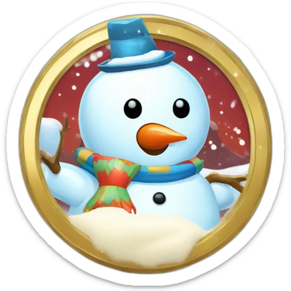 Snowman Badge Medal Epic Mystery Legendary NewYear PokemonTheme Pokeball Snowfall Snowballs sticker