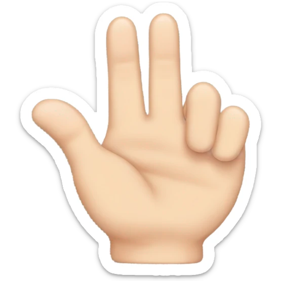 a hand that shows The sign of the horns(middle and ring fingers are bent)  sticker