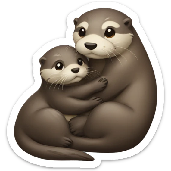 otter holding otter sticker