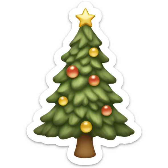 Beige aesthetic christmas tree sticker