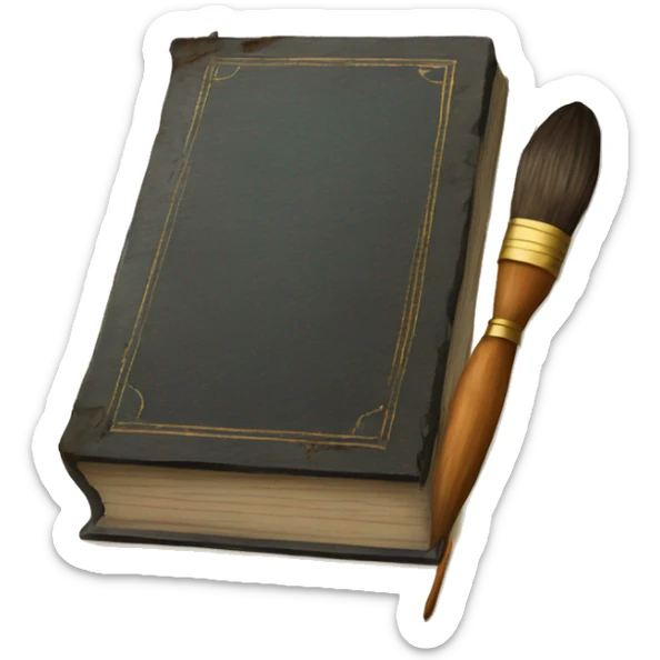 an old book of LAW with a paintbrush on top of it sticker