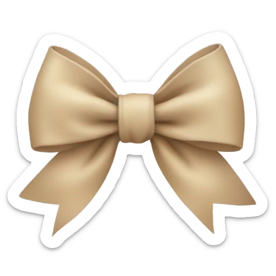 Beige bow sticker
