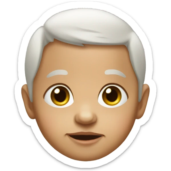 Create an emoji-style image of a baby that has the facial features of an elderly person sticker