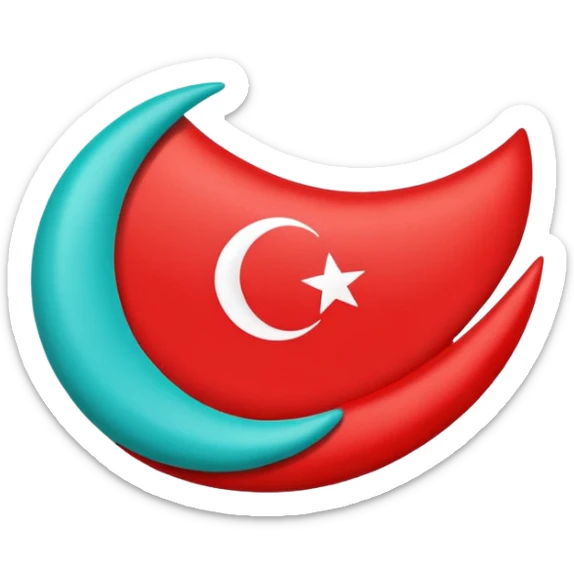 Turkuaz renginde türk bayrağı yapar mısın. Bayrak. I want to flag. 🇹🇷 Like this but turquoise  sticker