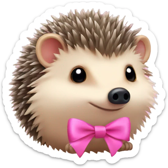 hedgehog with a pink bow sticker