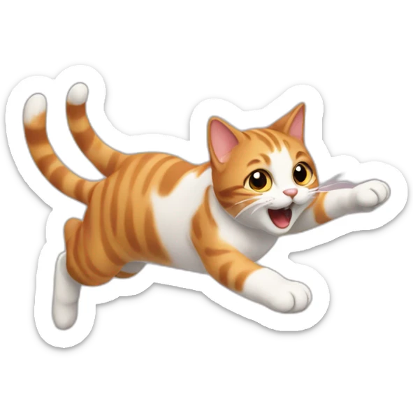 Jumping cat sticker