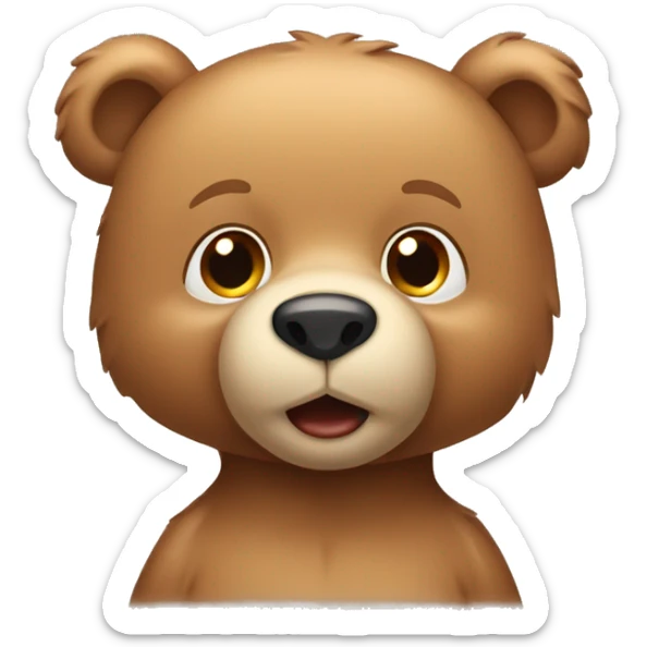cute light brown bear  sticker