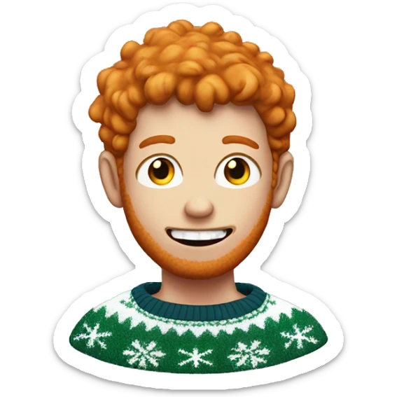 An ugly ginger teen with a dirty Christmas jumper sticker