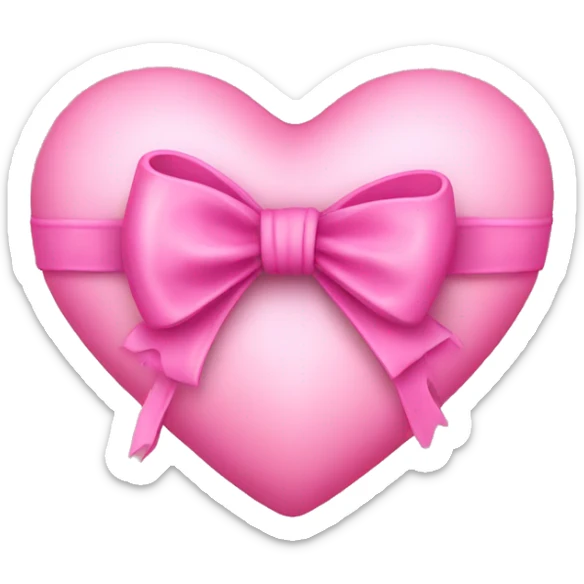 Pink heart with bow sticker