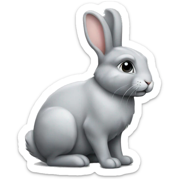 rabbit gray sticker