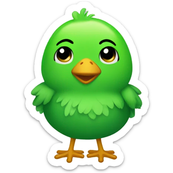 Green chick sticker