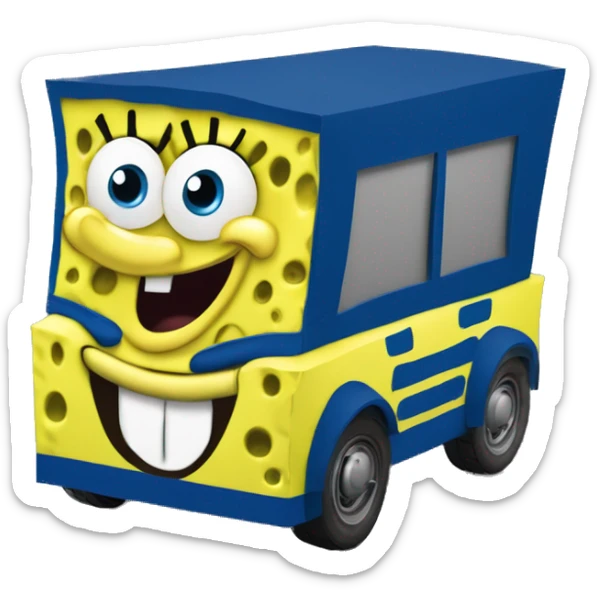 Spongebob wide-body dark blue Cardstock Papercraft fr-s racecar sticker