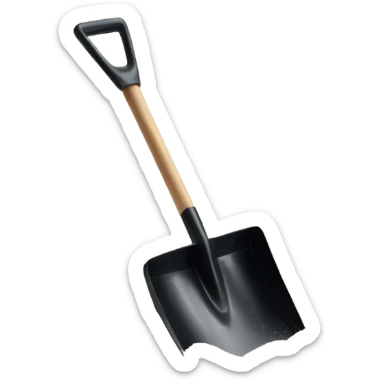 Black  square SHOVEL IN SNOW sticker