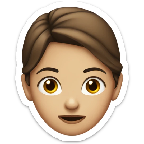 Girl with brown hair looking suspiciously with eyebrow raised sticker