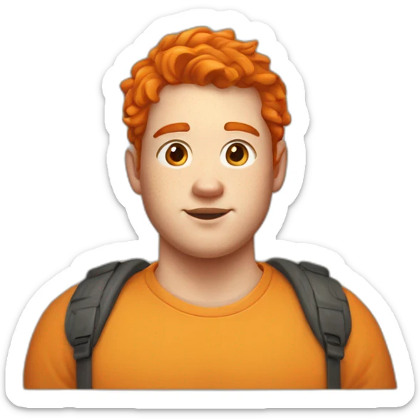 20 years old little bit fat boy with orange hair and freckles sticker