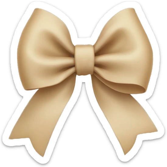 Beige bow sticker