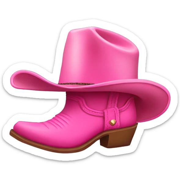 pink cowgirl hat and pink cowgirl boots sticker