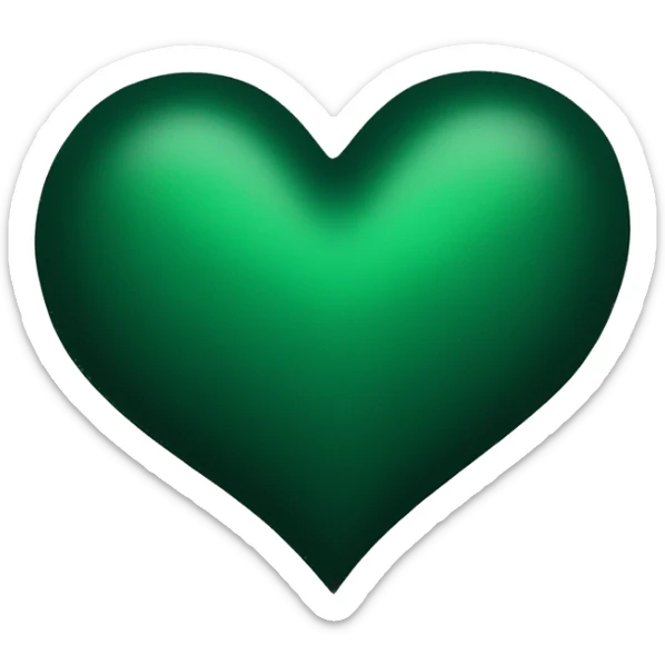 dark green heart  sticker