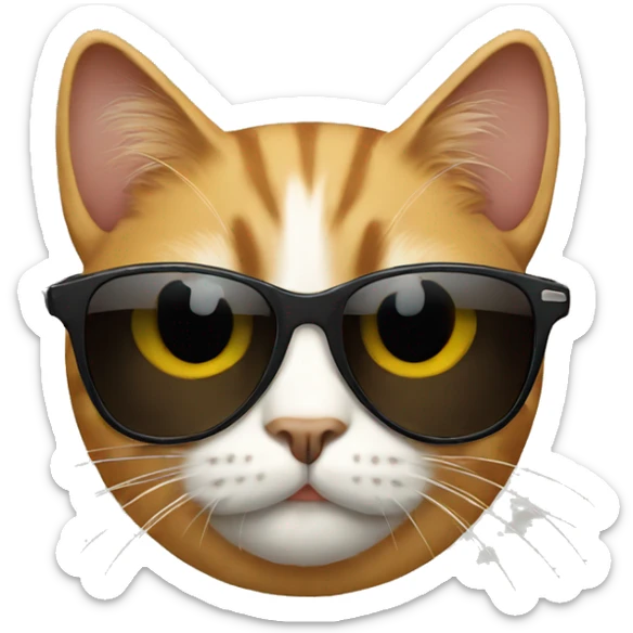 Cat with sunglasses sticker