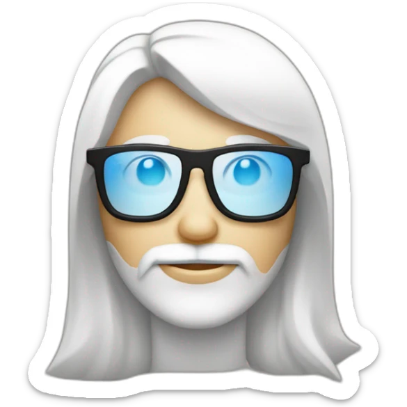 Un mec cheveux noirs barbichette blanche peau brune à lunettes avec un Gun sticker