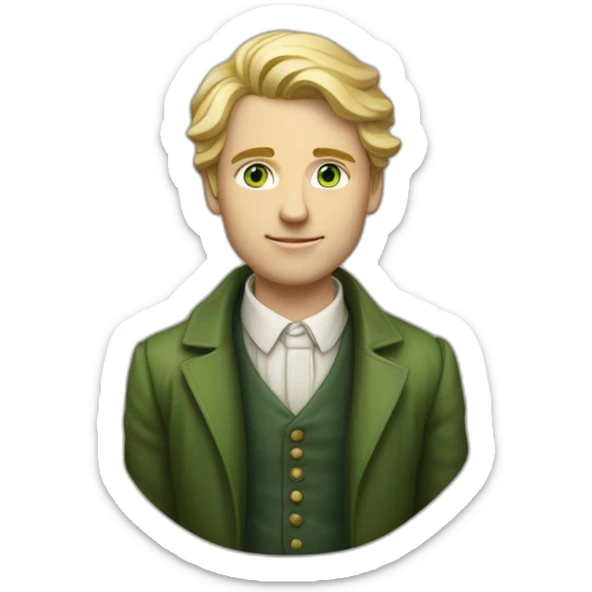 Full-length-young-british-male-historian-with-blonde-hair-and-green-eyes sticker