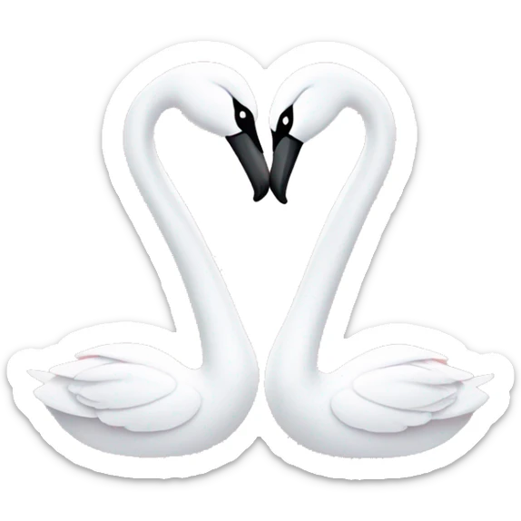 two swans heads together making a heart but light pink and cute  sticker