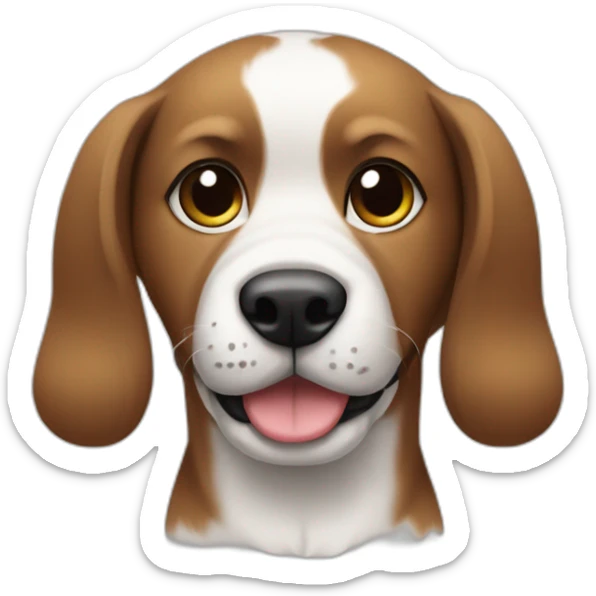 A dog with black white brown skin and a tennis ball in he’s hands sticker