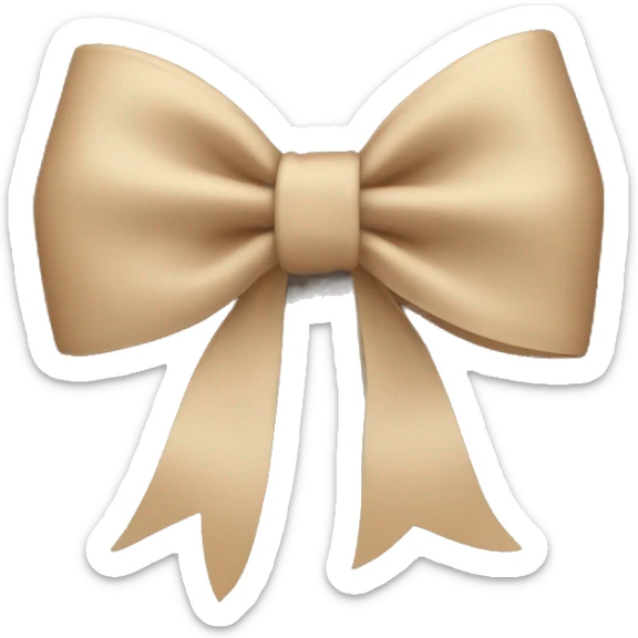Beige bow sticker