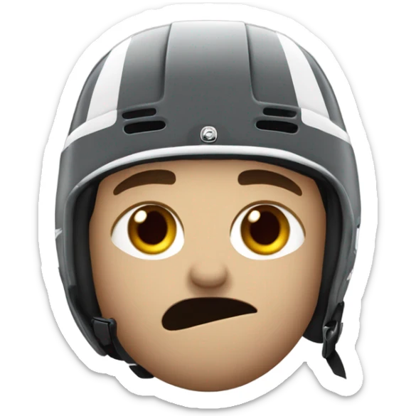 Carolina hurricanes hockey fan who is crying wearing a hockey helmet sticker