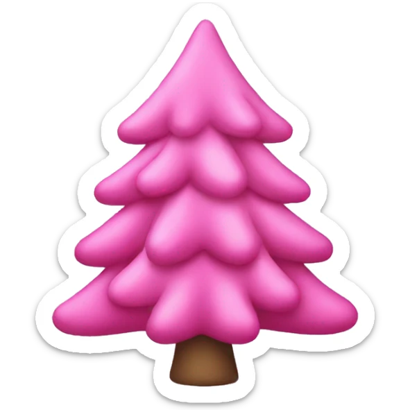 Pink christmas tree sticker