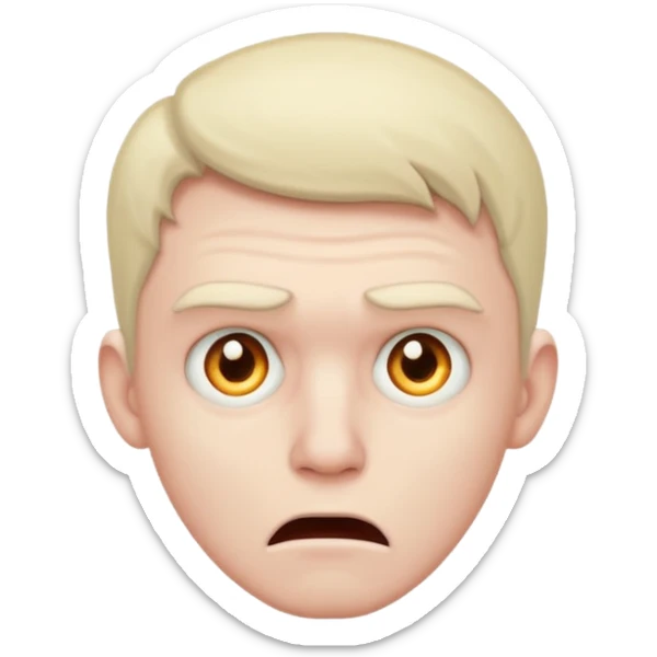 scared man looking to the right sticker