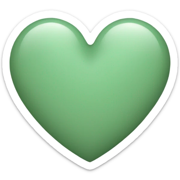Sage green heart sticker