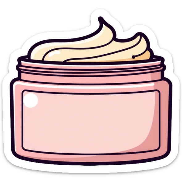 Facial moisturizer cream in jar, minimalist, rounded, soft pastel colors, no outline sticker